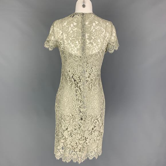 RALPH LAUREN Black Label Size 2 Moss Viscose Blend Lace Shift Dress - Picture 3 of 5